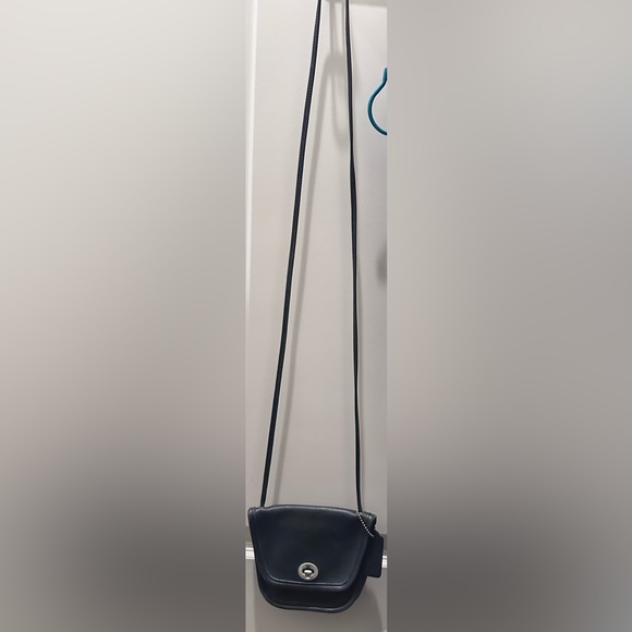 Vintage Coach Everett Bag Crossbody Black Leather Purse #9934 Mini Tra - Picture 2 of 7